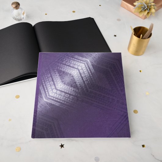 aanvaarding | violet eclectisch boho-patroon gastenboek (Voorkant open)