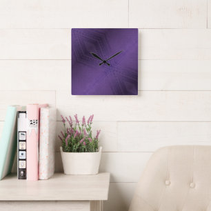 aanvaarding violet eclectisch boho-patroon vierkante klok
