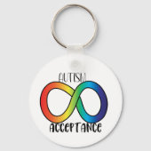 Aanvaarding voor autisme neurodiversity Rainbow Sleutelhanger (Achterkant)