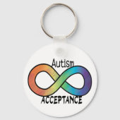 Aanvaarding voor autisme neurodiversity Rainbow Sleutelhanger (Achterkant)