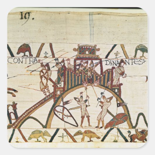 Aanval in de stad Dinan Vierkante Sticker (Voorkant)