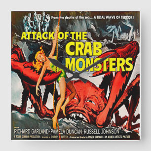 Aanval op de Crab Monsters film - Square Clock Vierkante Klok