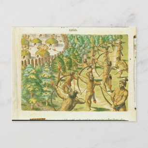 Aanval op een Indiaas dorp Briefkaart