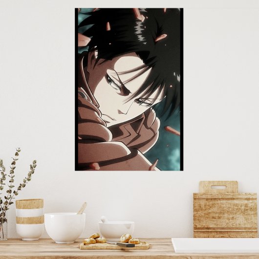 Aanval op Titan Levi Poster (Keuken)