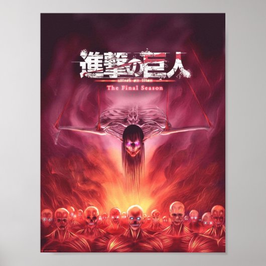 aanval op titan tijdens het laatste seizoen van de poster (Voorkant)