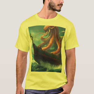 Aanval op wild octopusschip t-shirt