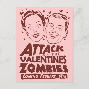 Aanval van de Valentijnse  Zombies Feestdagenkaart
