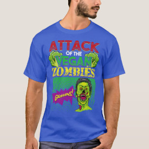 Aanval van de Vegan Zombies Vegetarisch Grappig Ha T-shirt