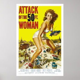 Aanval van de vrouw van 50 ft poster