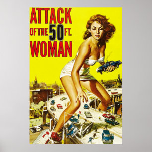 Aanval van de vrouw van 50 ft poster