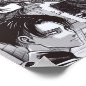 Aanval van Levi Ackerman op het Titan-landschap Poster (Hoek)