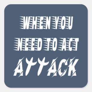 Aanval Vierkante Sticker