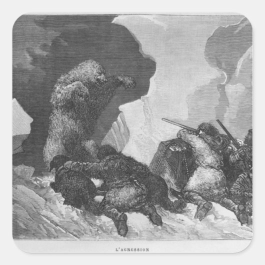 Aanval Vierkante Sticker (Voorkant)