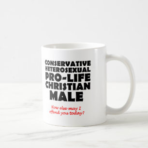 Aanvallende pro-life mannelijke christelijke mok h