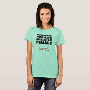Aanvallende pro-life vrouwelijke christelijke shir t-shirt