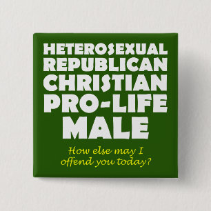 Aanvallende Republikeinse Mannelijke Christelijke Vierkante Button 5,1 Cm