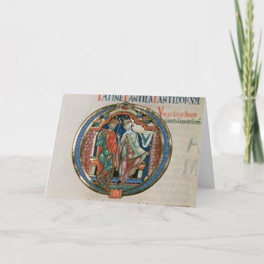 Aanvankelijke brief "O" Osculatur me - laat me Notitiekaartje (Voorkant)