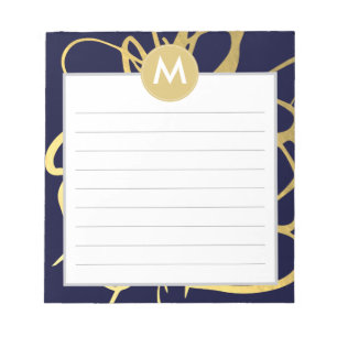 Aanvankelijke het Monogram van de Penseelstreken Notitieblok
