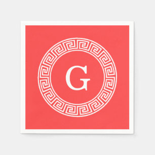 Aanvankelijke Monogram van het Lijst Wht Griekse Servet