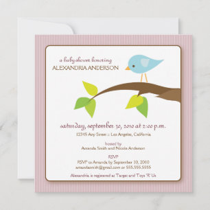 Aanvraag voor aangepast Baby shower (tweet) (roze) Kaart