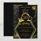 Aanvraag voor Aangepaste Gold Birthday Kaart (Voorkant / Achterkant)