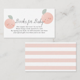 Aanvraag voor Baby shower van het boek Peraches & Informatiekaartje