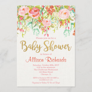 Aanvraag voor Floral baby shower Kaart