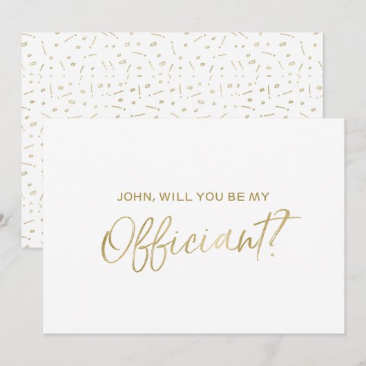 Aanvraag voor huwelijksfunctionaris | Goud handsch Kaart (Voorkant / Achterkant)