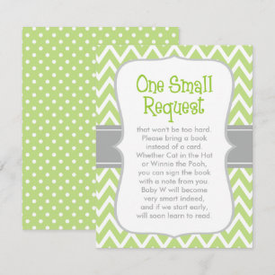 Aanvraag voor modern groen en grijs Baby shower bo Kaart