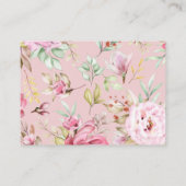 Aanvraag voor tuinroze Baby Informatiekaartje (Achterkant)