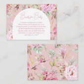 Aanvraag voor tuinroze Baby Informatiekaartje (Voorkant / Achterkant)