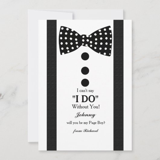 Aanvraagkaart Page Boy Kaart (Voorkant)