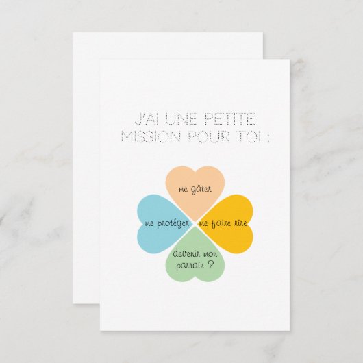 Aanvraagkaart van Parrain/Marraine-Trèpanels Bedankkaart (Voorkant / Achterkant)