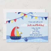 Aanvragen van de Nautical Sailboat Birthday Party Kaart (Voorkant)