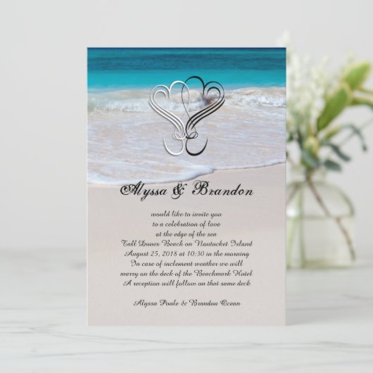 Aanvragen voor aangepaste bruiloft in harten en oc kaart (Staand voorkant)