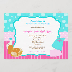 Aanvragen voor pyjama's en pannenkoeken van zaterd kaart