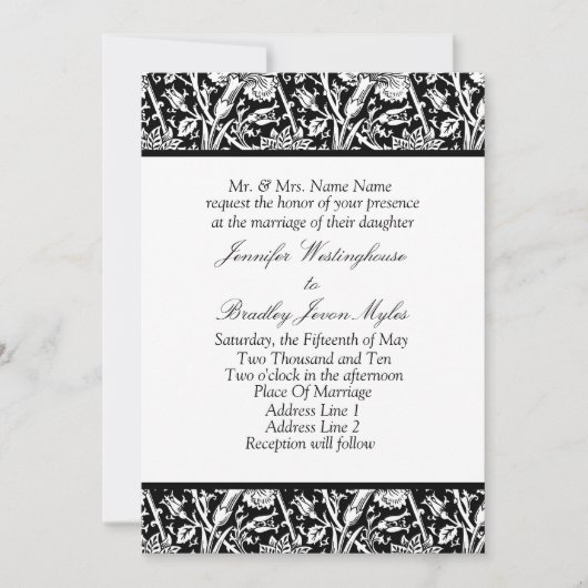 Aanvragen voor zwart-witbruiloft kaart (Voorkant)