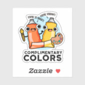 Aanvullende kleuren Funny Paint Pun Sticker (Vel)