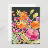 Aanvulling bij het verzamelen - Roze en Oranje blo Briefkaart (Voorkant / Achterkant)