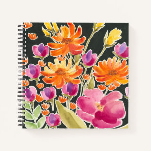 Aanvulling verzamelen - Roze en Oranje bloemen Notitieboek