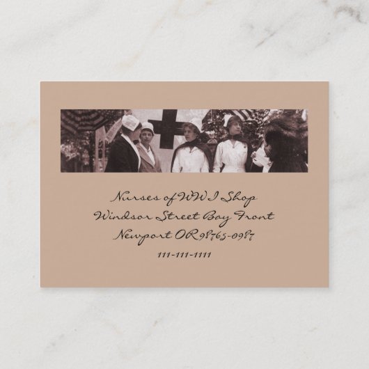 Aanwerving van verpleegsters visitekaartje (Achterkant)