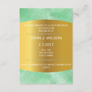 Aanwezige uitnodiging Golden Metallic Mint Vip