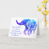 Aanwezigheid als Liefde Elephant Animal art Kaart (Gele Bloem)