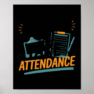 Aanwezigheid een speelse Clroom Humor Sticker Poster
