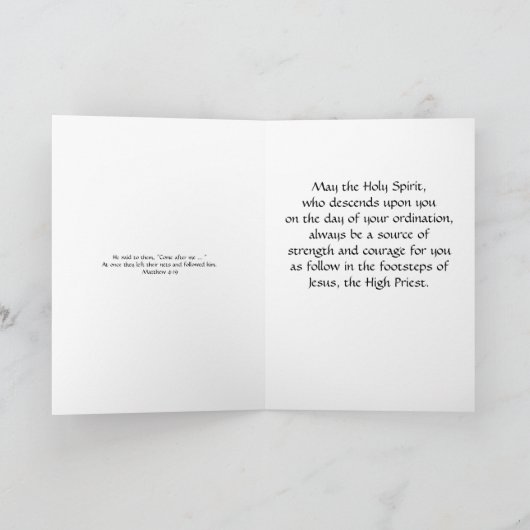 Aanwijzing tot het priesterschap 01 kaart (Binnen)