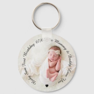 Aanwijzing voor baby-fotocadeaus sleutelhanger