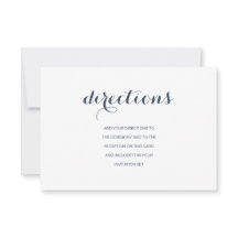 Aanwijzingen | Dusty Navy Wedding Direction Card