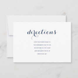 Aanwijzingen | Dusty Navy Wedding Direction Card Kaart