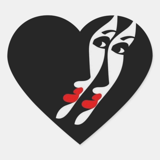 Aanzicht van de spiegel van een persoon hart sticker (Voorkant)