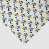 Aap 2 jaar oud blauw groen tissuepapier (Detail)